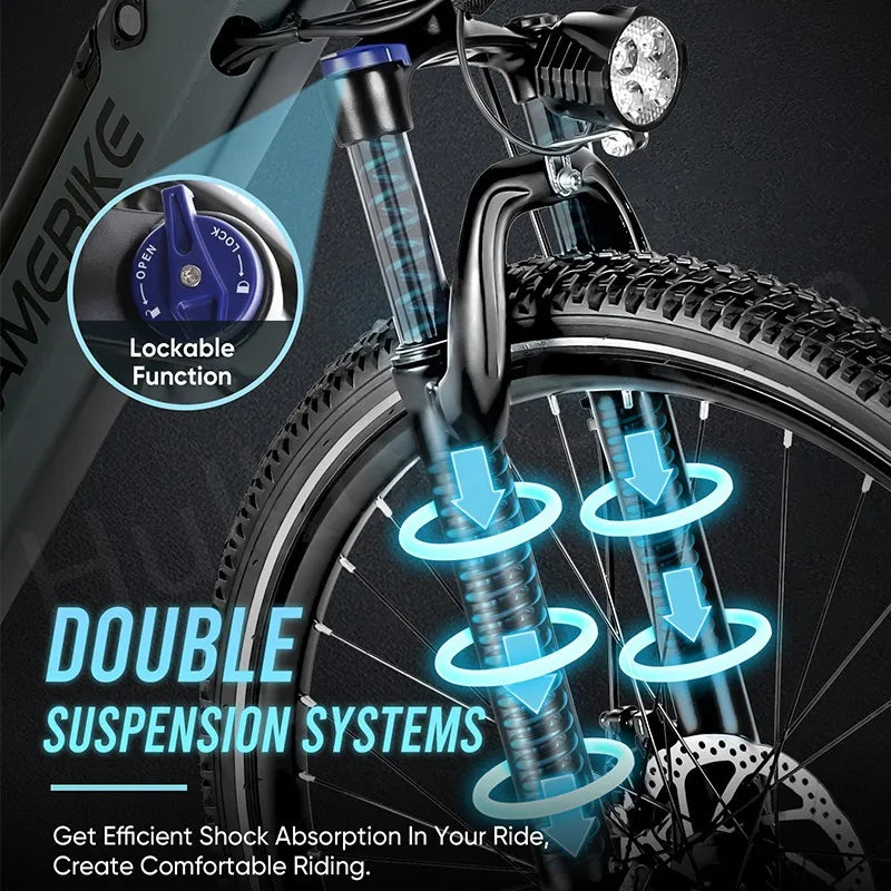 EU Stock Samebike RS-A01 Men Electric Bike 500W Motor 36V 13Ah Lithium Battery 35Km/h Max Speed 26 inch MTB Mountain Bicycle