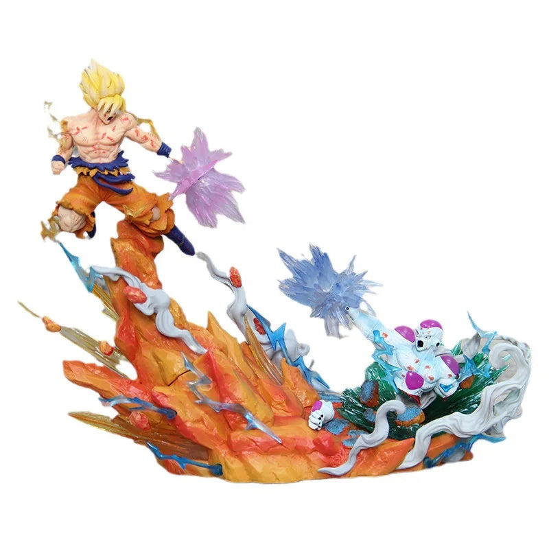 25cm Anime Dragon Ball Son Goku Vs Frieza Action Figures Pvc Model Doll Collection Desk Decoration Statue Ornament Toys Gifts