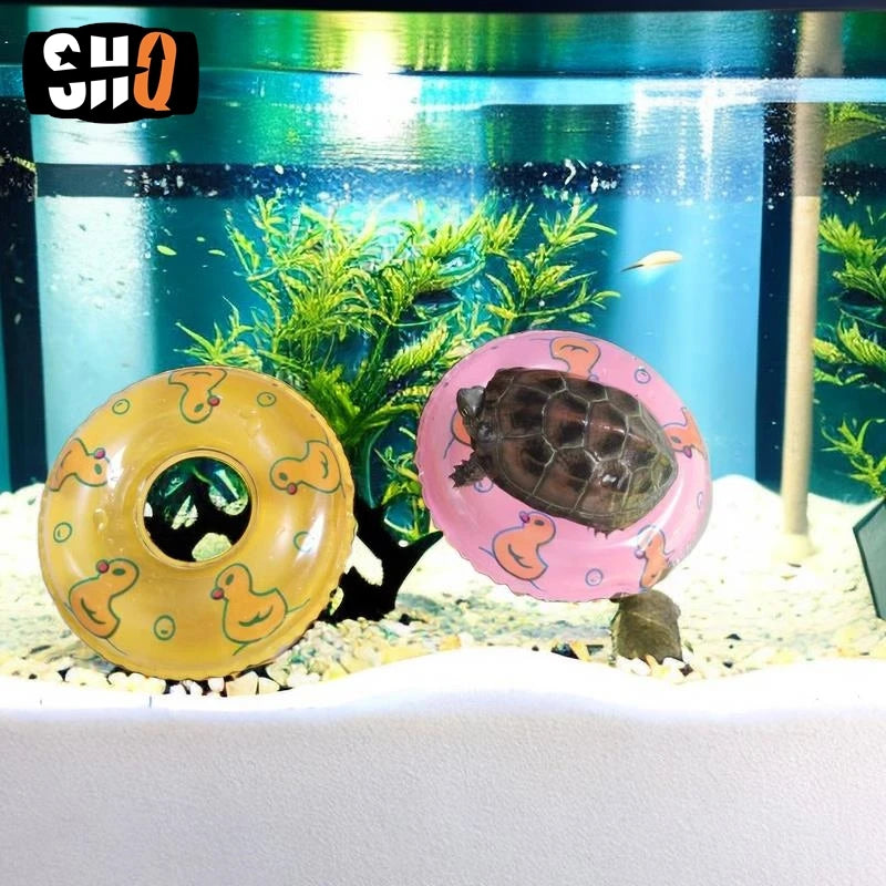 Summer Turtle Water Play Kayak Toys Mini Swimming Ring Aquarium Fish Tank Pool Floating Objects Decorative Ornament For Fish New