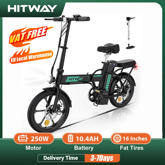 HITWAY Electric bike e-bike foldable city bike Lithium battery 36V/10.4Ah, electric mileage can reach 35-70k