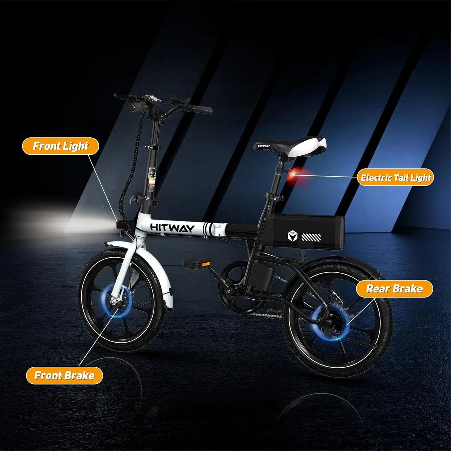 HITWAY BK 35S Electric Bike, 16 ”E cycling 250W City E-Bike Max.Range 25-60KM woman man