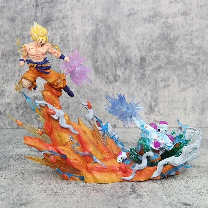 25cm Anime Dragon Ball Son Goku Vs Frieza Action Figures Pvc Model Doll Collection Desk Decoration Statue Ornament Toys Gifts