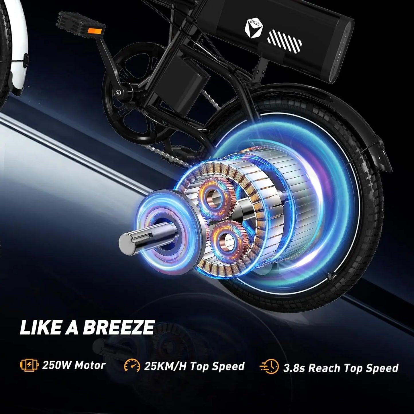 HITWAY BK 35S Electric Bike, 16 ”E cycling 250W City E-Bike Max.Range 25-60KM woman man