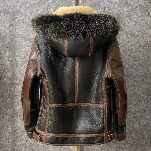 Mens Sheepskin Leather Winter Coat-1