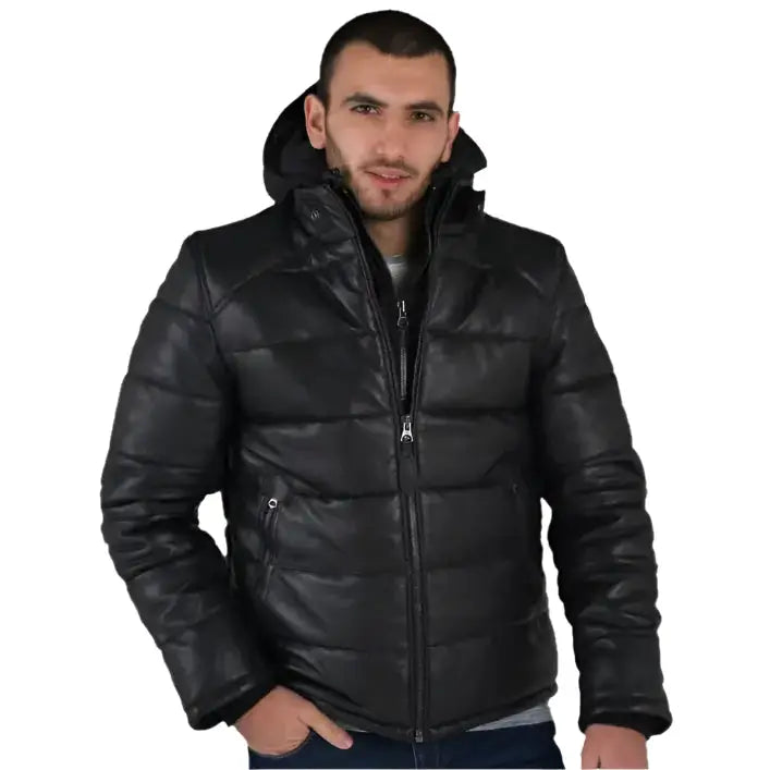 Performance Leather Down Jacket-0